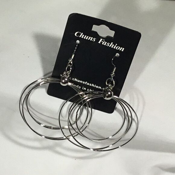 Multi-Circle Wire Dangle Earrings (UC3) - Picture 3 of 5